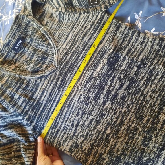 A. BYER Long Sleeve Chunky Knit Sweater Dress w/ Stole NWT! - Gray/Black, Size M - Picture 14 of 16